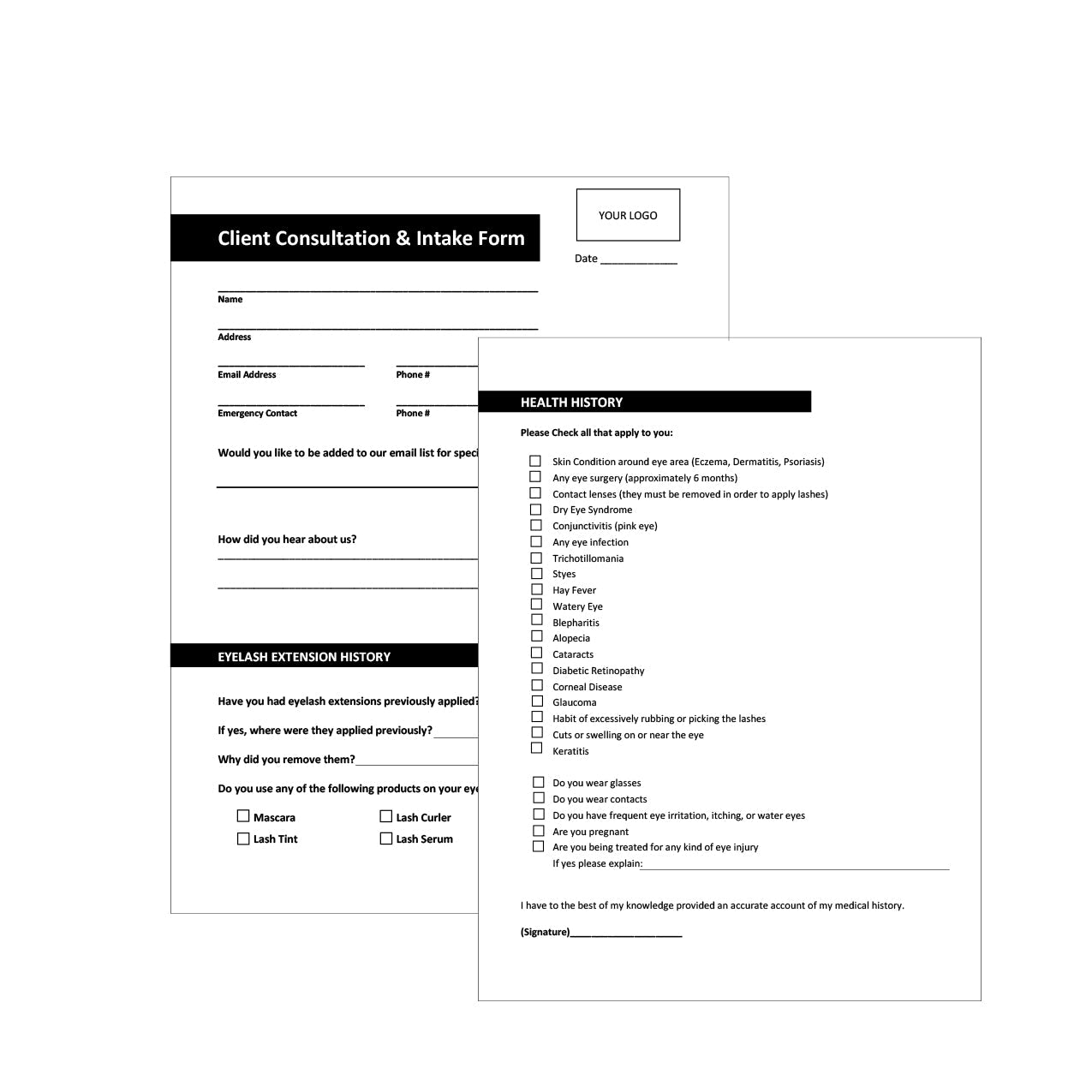 Printable Eyelash Consultation Form - eslashes