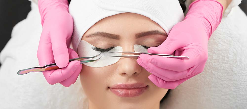 Eyelash Extension Application Pink Gloves