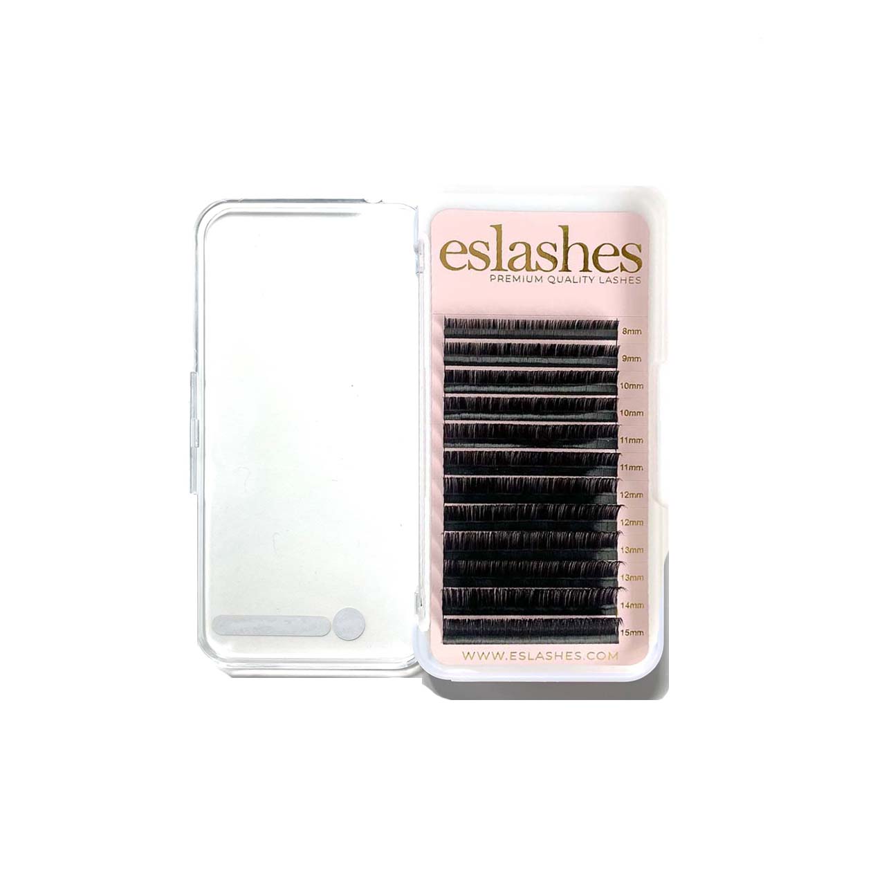 eslashes 0.07 regular volume lashes lash tray pink and gold